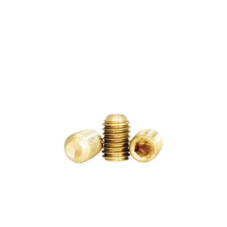 Socket Set Screw, Cup Point, 10-32 X 3/16, Brass, Hex Socket , 100PK